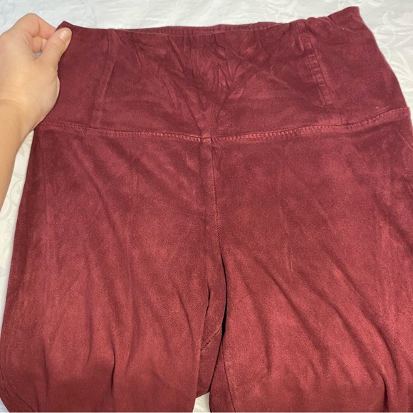 Faux Suede Leggings from Lucca Red Velvet Feel Thick Warm Mid/ High Rise Medium - Picture 13 of 14